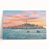 Black and white photograph of a Croatian landscape on stretched canvas, ideal for kitchen wall art.