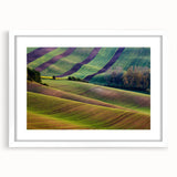 Textured art print of an abstract Czech Republic scenery in muted earth tones on a white framed mat, ideal for bedroom decor.