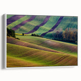 Vintage poster art of a Czech Republic scenery on framed canvas, featuring colorful art on a black background.