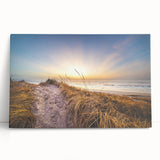 Black and white stretched canvas of a European cityscape, ideal for kitchen wall art.