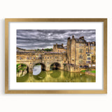 Abstract art print of Bath, England, featuring soft pastel shades on a framed canvas, ideal for dining room decor.