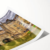 Extra large rolled print featuring line art flowers in muted earth tones, ideal for large living room wall art.