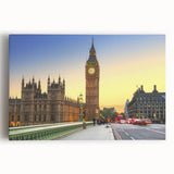 Black and white canvas print of Big Ben in London, ideal for kitchen wall art or bedroom decor.