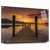 Acrylic print of Cumbria's landscape in muted earth tones, suitable for bedroom or dining room decor.