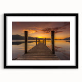 Extra large abstract art print of a colorful, textured English countryside scene on a framed black canvas.