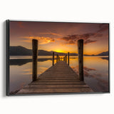 Black and white framed canvas of a Cumbrian landscape, ideal for bedroom decor.