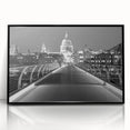 Large abstract wall art depicting London scenery in black and white tones on a framed acrylic.