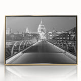Art deco poster of London skyline in gold and black tones on framed acrylic, suitable for modern art wall decor.