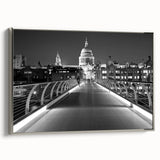 Landscape art painting of London with vivid colors on framed canvas, ideal for office decor.