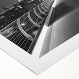 Art Deco poster of London skyline in pastel shades on rolled canvas, suitable for dining room wall art.