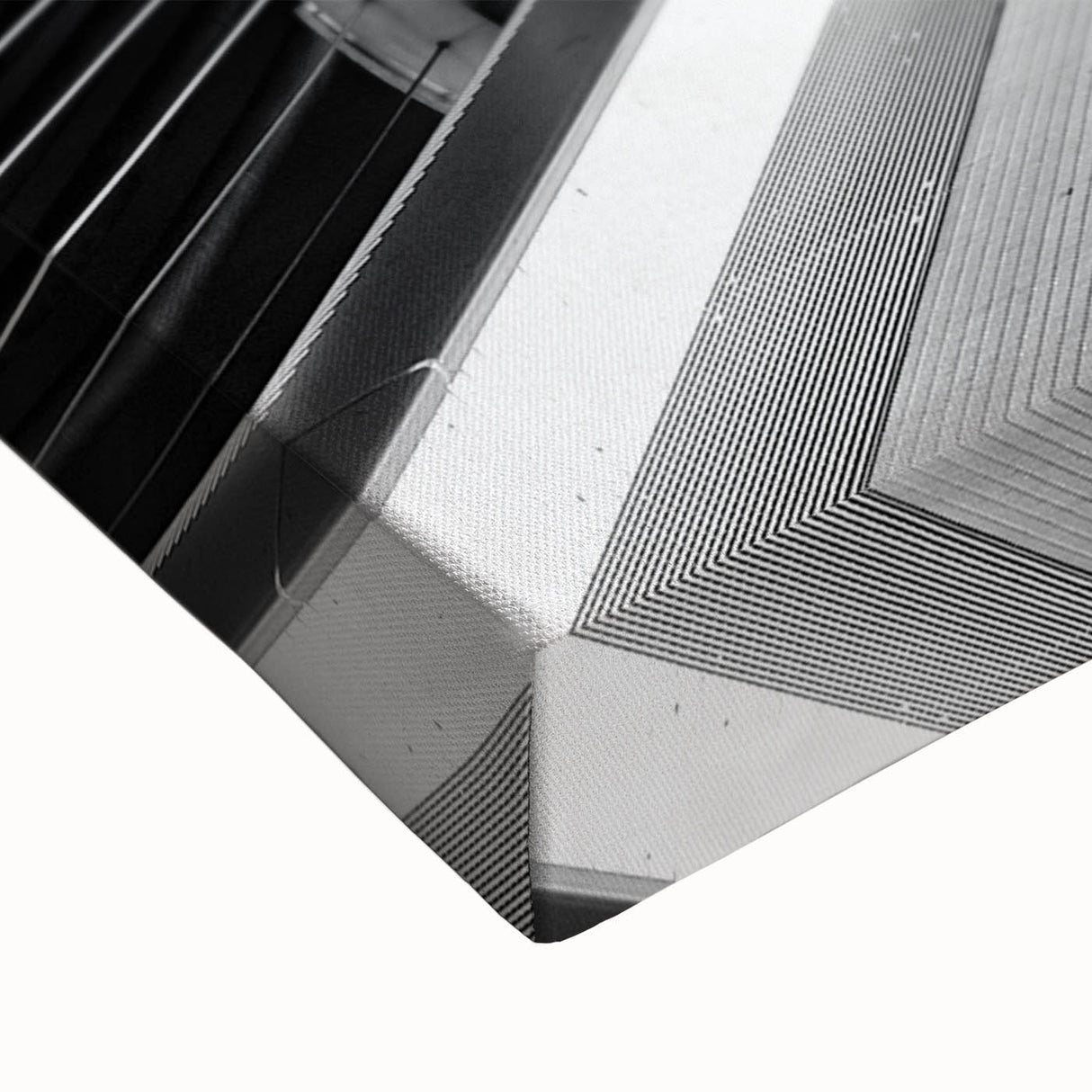 Large art of London's cityscape in black and white on stretched canvas, suitable for bedroom wall decor.