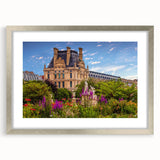 Extra large abstract art print of Oxford scenery in silver frame, featuring textured brush strokes in earthy tones.