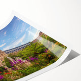 Extra large wall art featuring line art flowers in neutral tones on a rolled print, suitable for large living room decor.