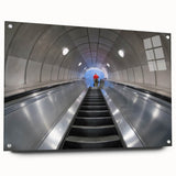 Acrylic print of a bustling Piccadilly scene in muted urban colors, ideal for dining room decor.