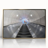 Art deco poster of Piccadilly, England in muted gold tones on framed acrylic, suitable for modern art wall decor.