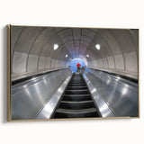 Framed canvas depicting a vintage-style English landscape in black and gold tones, ideal for bedroom wall art.