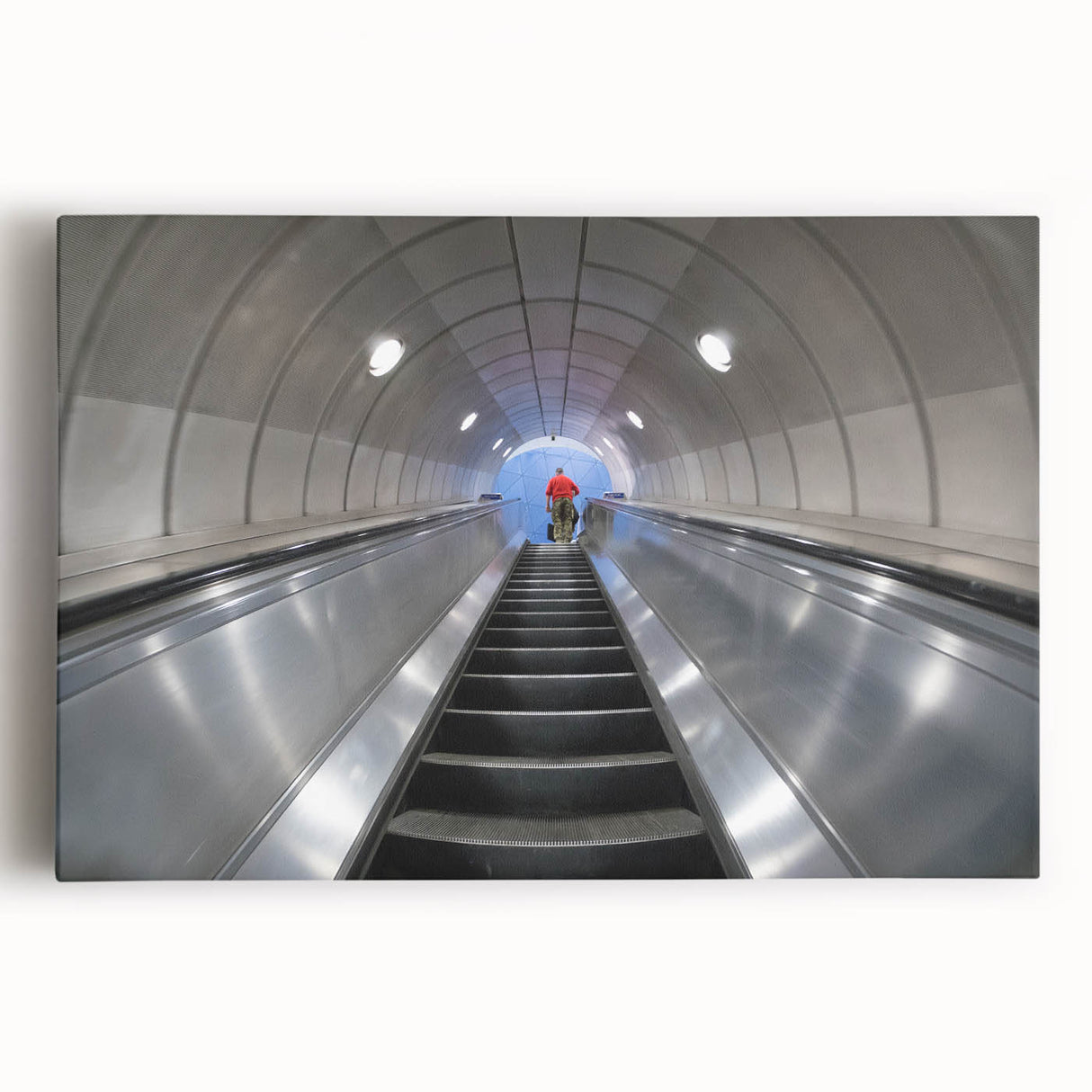 Black and white stretched canvas of Piccadilly, England, ideal for kitchen wall art.