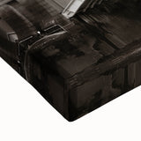 Black and white landscape art painting of the Thames River on stretched canvas, ideal for bedroom wall art.