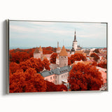 Landscape art painting of a European scenery in Estonia, featuring vibrant colors on a framed canvas.