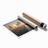 Extra large rolled print of a serene Finnish landscape with lush greenery and a calm lake.