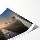 Extra large wall art featuring line art flowers in black on white, rolled print, ideal for large living room wall decor.