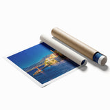 Extra large rolled print of a scenic Corsican landscape with vibrant green and blue tones.