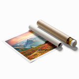 Extra large rolled print of the French Alps with vibrant green tones, ideal for classy bathroom wall art.