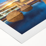 Art deco poster of Lyon, France in muted earth tones on rolled canvas, suitable for dining room decor.