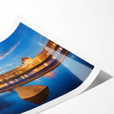 Extra large wall art featuring line art flowers in soft pastel tones on a rolled print, suitable for large living room decor.