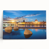 Black and white large art print of Lyon scenery on stretched canvas, ideal for kitchen wall art.