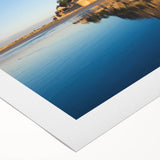 Art deco poster featuring a scenic European village in muted earth tones on rolled canvas, suitable for dining room walls.