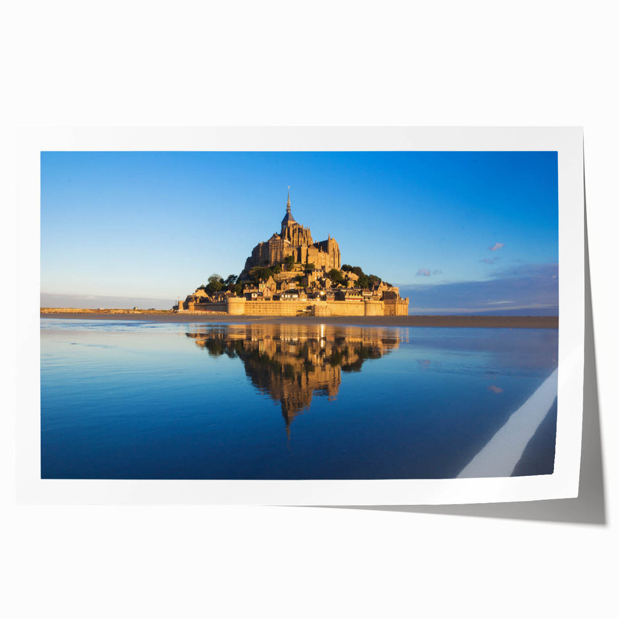 Extra large rolled print of a French scenery with vibrant floral elements, ideal for art wall dining room decor.