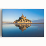 Black and white photograph on canvas of a scenic French village, ideal for kitchen wall art or bedroom decor.