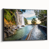 Black and white landscape art painting of Nice, France on framed canvas, ideal for bedroom decor.