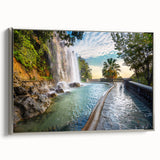 Landscape art painting of Nice, France, in vibrant colors on framed canvas, ideal for living room decor.