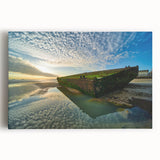 Black and white photograph of Normandy landscape on stretched canvas.
