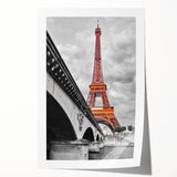 Extra large rolled print of Paris scenery with vibrant floral accents, ideal for art wall dining room.