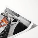 Extra large wall art featuring line art flowers with muted earth tones on a rolled canvas.