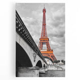 Black and white stretched canvas of Paris scenery, ideal for kitchen wall art or bedroom ambiance.