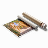 Extra large rolled print of Provence scenery with vibrant floral elements in pastel shades.
