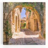 Black and white stretched canvas of a Provence scenery, ideal for kitchen wall art or bedroom ambiance.