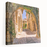 Lavender fields in Provence on a large stretched canvas, ideal for kitchen wall art.