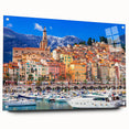 Acrylic print of a South France landscape, featuring muted earth tones, ideal for dining room decor.