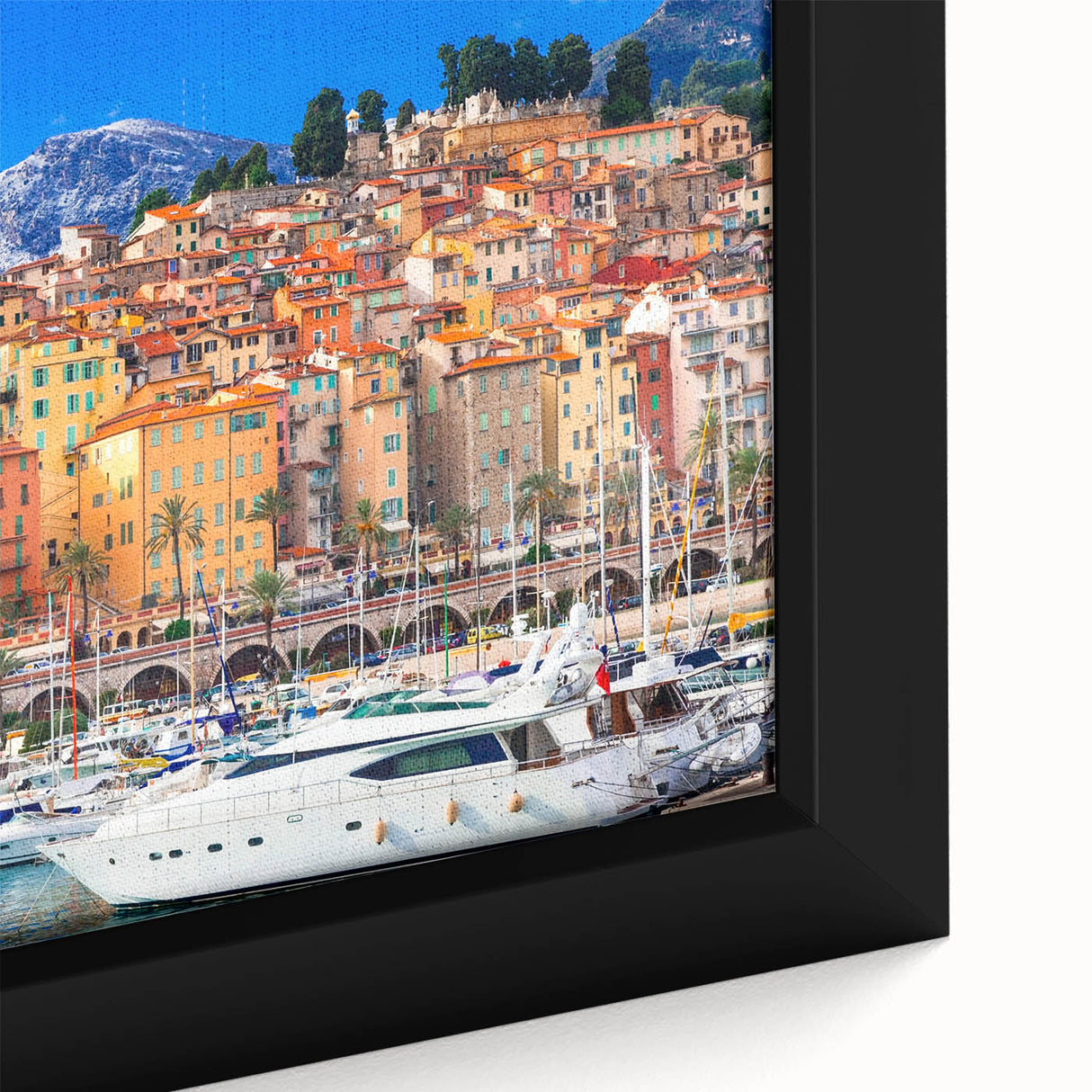 Black wall art featuring a textured, colorful abstract design on a large framed canvas, suitable for living room decor.