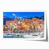 Extra large rolled print of a serene French countryside scene with soft pastel colors, ideal for dining room wall art.
