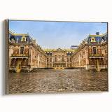 Landscape painting of the Versailles gardens on framed canvas.