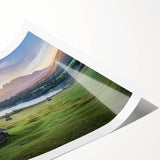 Extra large wall art featuring line art flowers in soft neutral tones on a rolled canvas.