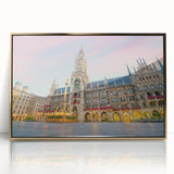 Art deco poster of Munich skyline in gold and black tones on acrylic, ideal for modern art wall decor.