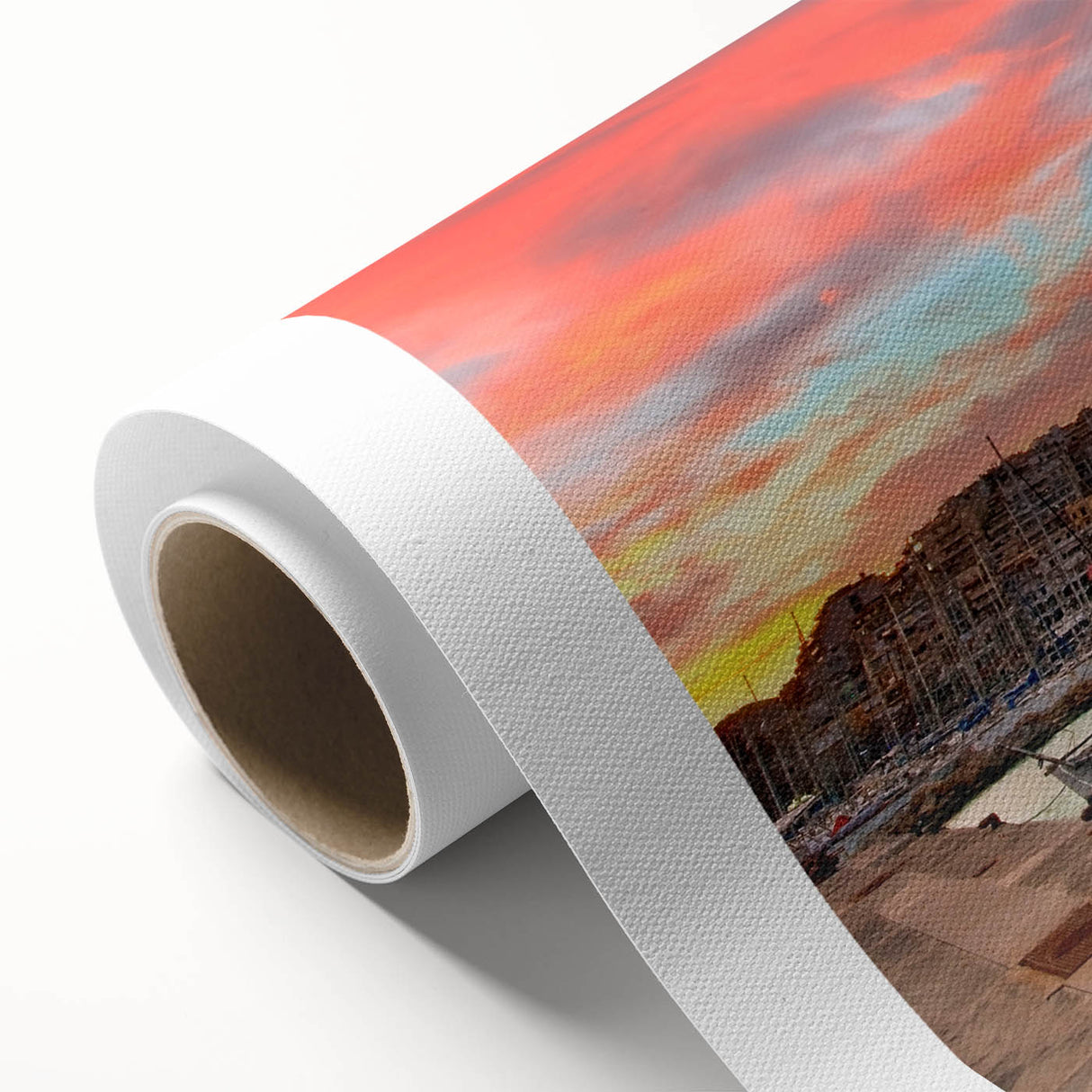 Art Deco poster of Athens scenery in pastel shades on rolled canvas, ideal for nursery wall art.