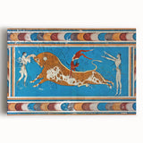 Black and white stretched canvas of Crete, Greece scenery, ideal for kitchen wall art or bedroom ambiance.